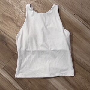 Fabletics White Athletic Tank Top Criss Cross Back Women's Size XS v2